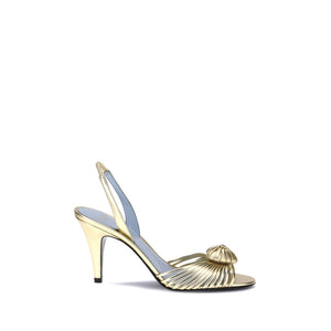 Goldene Kalb-Leder Bos Taurus Stiletto-Sandalen