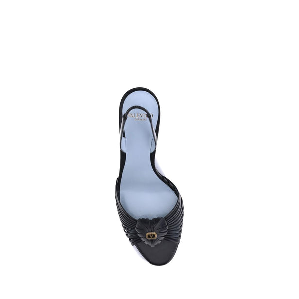 Schwarze Kalbshaut Bos Taurus Stiletto-Sandaletten