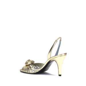 Goldene Kalb-Leder Bos Taurus Stiletto-Sandalen
