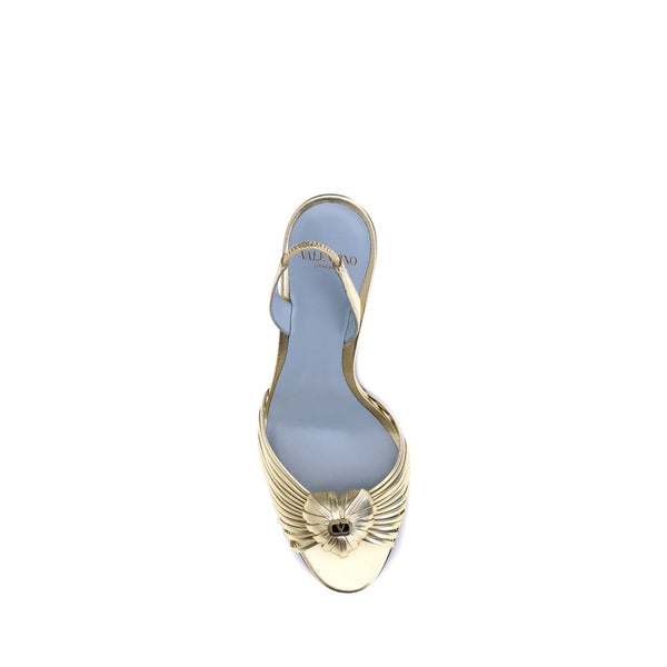 Goldene Kalb-Leder Bos Taurus Stiletto-Sandalen