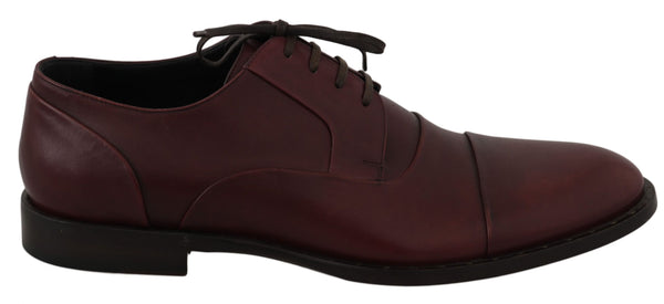 Rote Bordeaux Leder Derby Formelle Schuhe