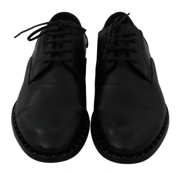 Schwarzes Leder Derby Formale Schuhe