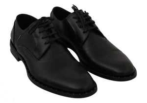 Schwarzes Leder Derby Formale Schuhe