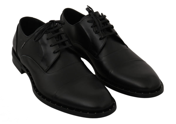 Schwarzes Leder Derby Formale Schuhe