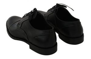 Schwarzes Leder Derby Formale Schuhe