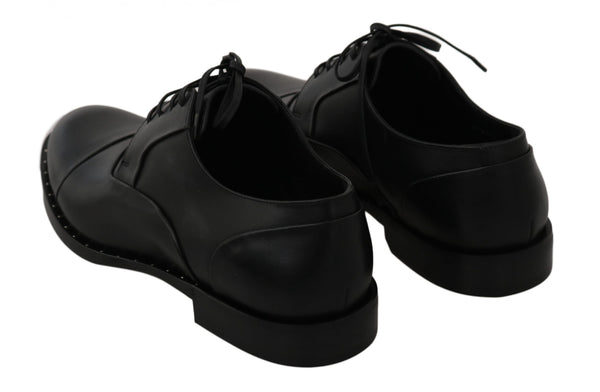 Schwarzes Leder Derby Formale Schuhe