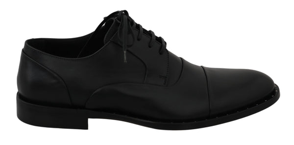 Schwarzes Leder Derby Formale Schuhe