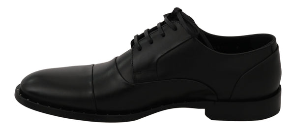 Schwarzes Leder Derby Formale Schuhe