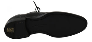Schwarzes Leder Derby Formale Schuhe
