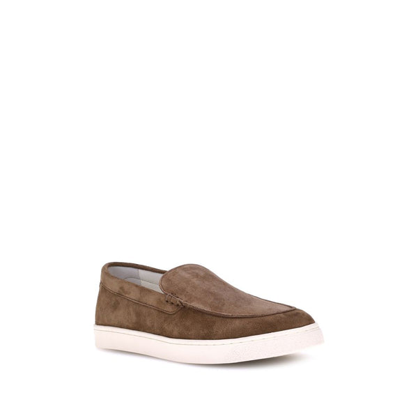 Braune Kalbshaut Bos Taurus Sneakers mit niedrigem Schaft