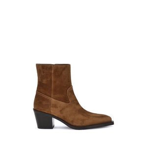 Braune Kalbshaut Bos Taurus Stiefeletten