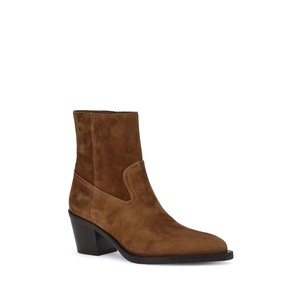 Braune Kalbshaut Bos Taurus Stiefeletten