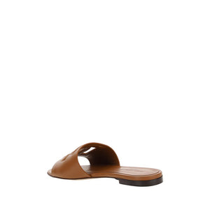 Braune Kalbshaut Bos Taurus Sandalen