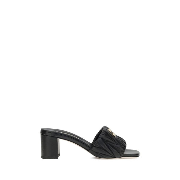 Schwarze Stiletto-Sandaletten aus Lammleder, Ovis Aries Aries