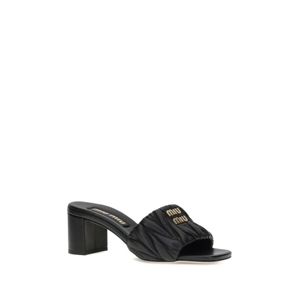 Schwarze Stiletto-Sandaletten aus Lammleder, Ovis Aries Aries