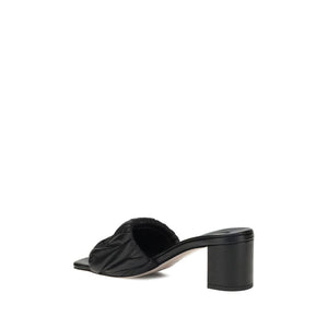 Schwarze Stiletto-Sandaletten aus Lammleder, Ovis Aries Aries
