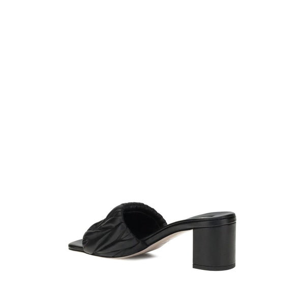 Schwarze Stiletto-Sandaletten aus Lammleder, Ovis Aries Aries