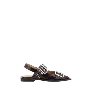 Braune Polyester-Ballerinas