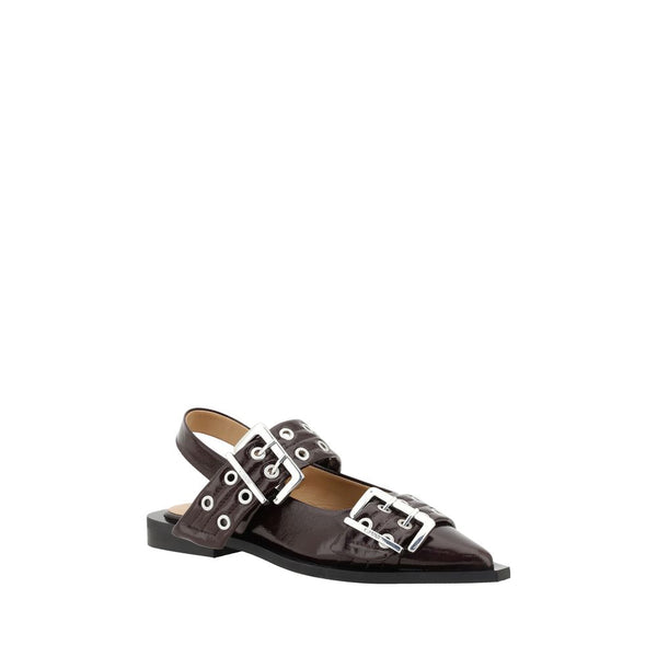 Braune Polyester-Ballerinas