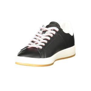 Schwarzes Leder Herren Sneaker
