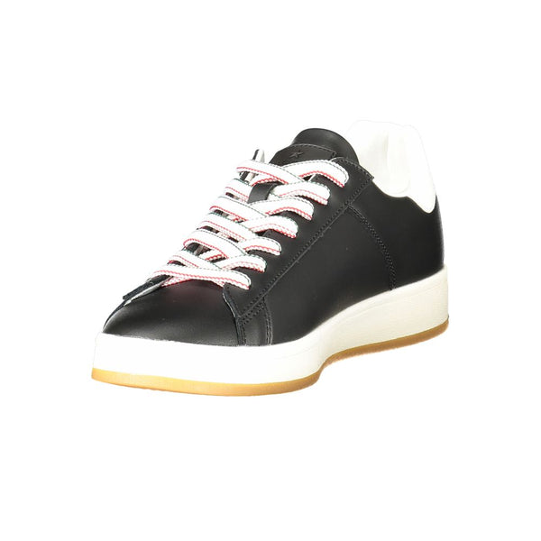 Schwarzes Leder Herren Sneaker