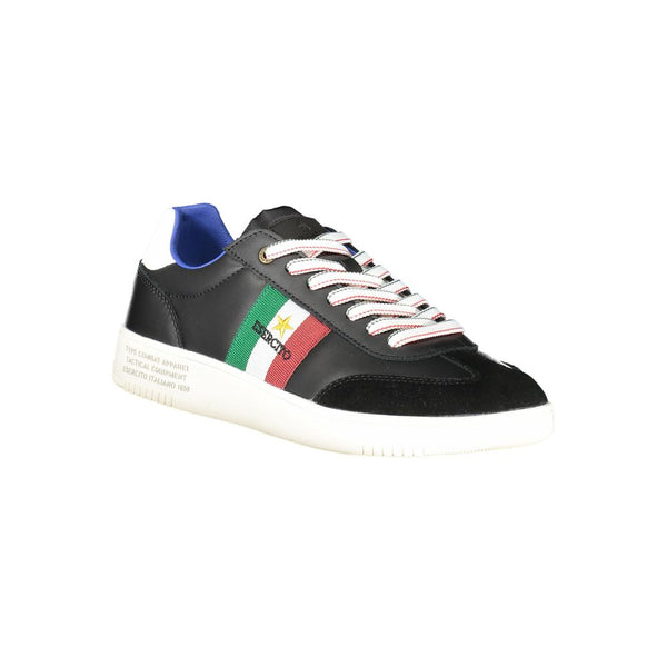 Schwarzes Leder Herren Sneaker