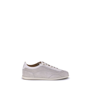 Graue Kalbshaut Bos Taurus Sneakers mit niedrigem Schaft
