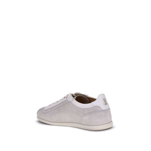 Graue Kalbshaut Bos Taurus Sneakers mit niedrigem Schaft