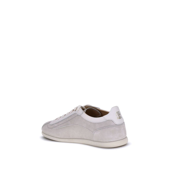 Graue Kalbshaut Bos Taurus Sneakers mit niedrigem Schaft