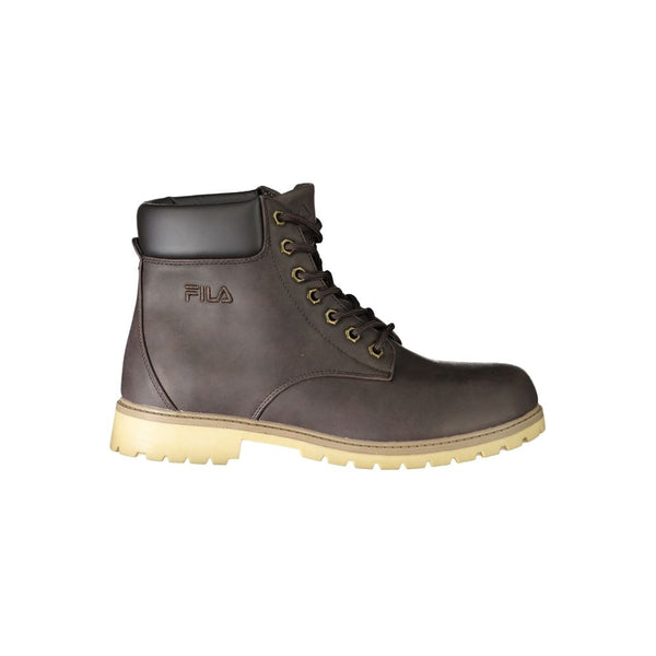 Brauner Polyester Herrenstiefel