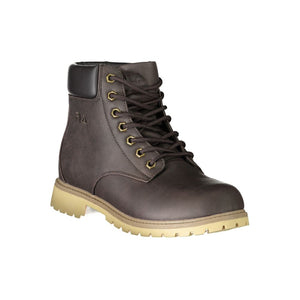 Brauner Polyester Herrenstiefel