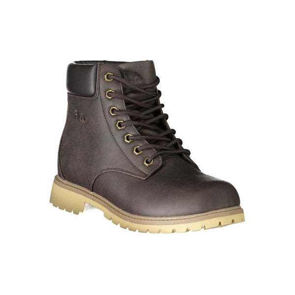 Brauner Polyester Herrenstiefel