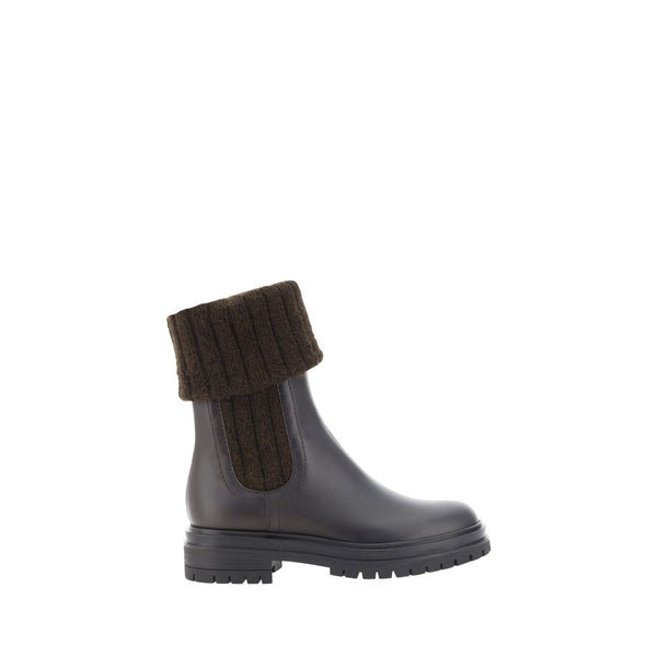 Schwarze Kalbshaut Bos Taurus Stiefeletten