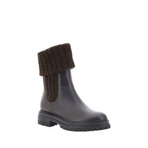 Schwarze Kalbshaut Bos Taurus Stiefeletten