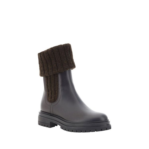Schwarze Kalbshaut Bos Taurus Stiefeletten