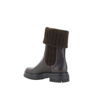 Schwarze Kalbshaut Bos Taurus Stiefeletten