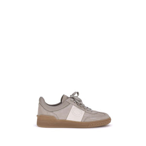 Beigefarbene Kalbshaut Bos Taurus Sneakers mit niedrigem Schaft