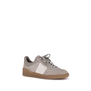 Beigefarbene Kalbshaut Bos Taurus Sneakers mit niedrigem Schaft