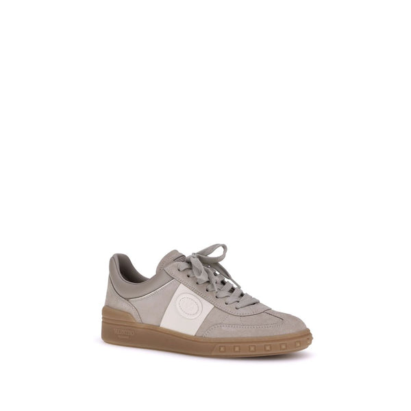 Beigefarbene Kalbshaut Bos Taurus Sneakers mit niedrigem Schaft