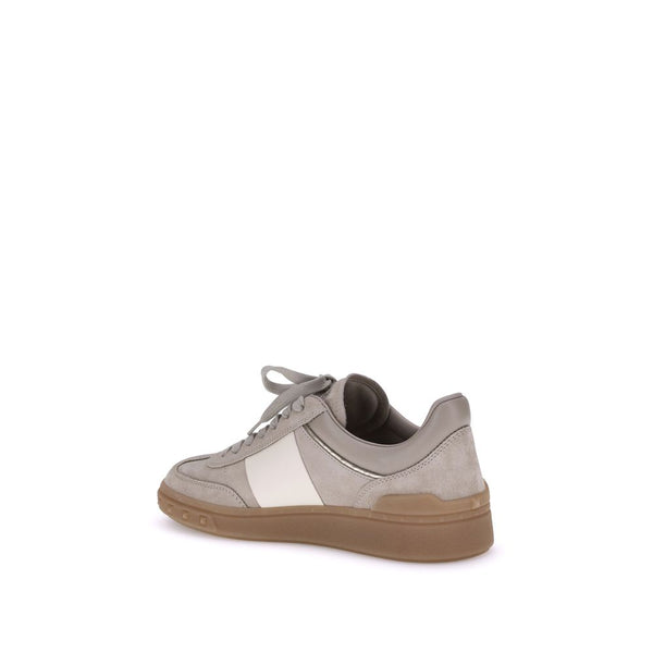 Beigefarbene Kalbshaut Bos Taurus Sneakers mit niedrigem Schaft