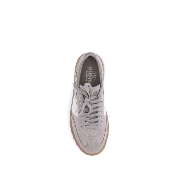 Beigefarbene Kalbshaut Bos Taurus Sneakers mit niedrigem Schaft