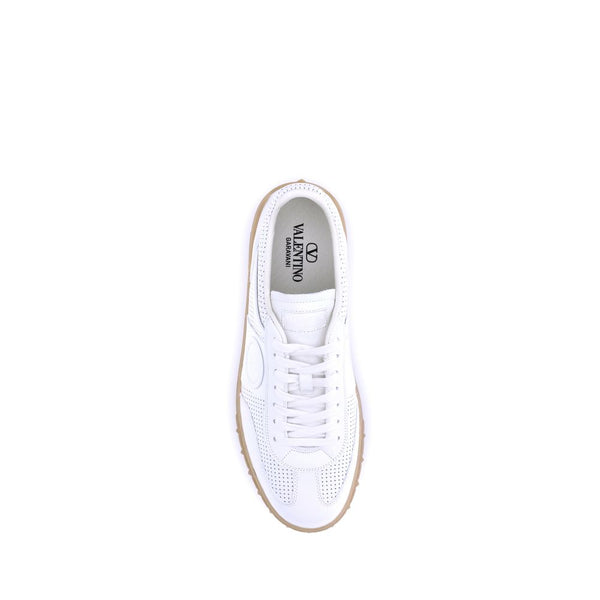 Weiße Gummisohle Sneakers mit niedrigem Schaft