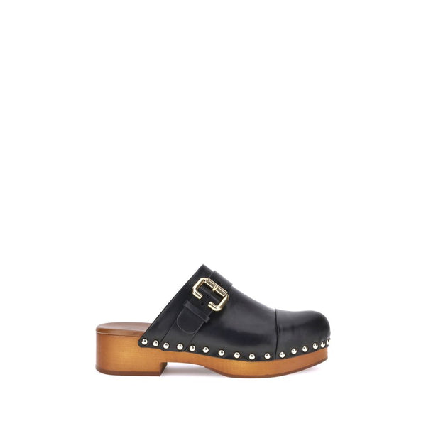 Schwarze Kalbshaut Bos Taurus Clogs