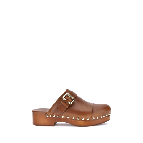 Braune Kalbshaut Bos Taurus Clogs
