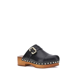 Schwarze Kalbshaut Bos Taurus Clogs
