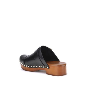 Schwarze Kalbshaut Bos Taurus Clogs