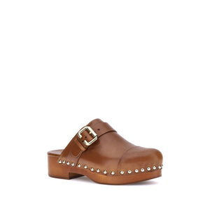 Braune Kalbshaut Bos Taurus Clogs
