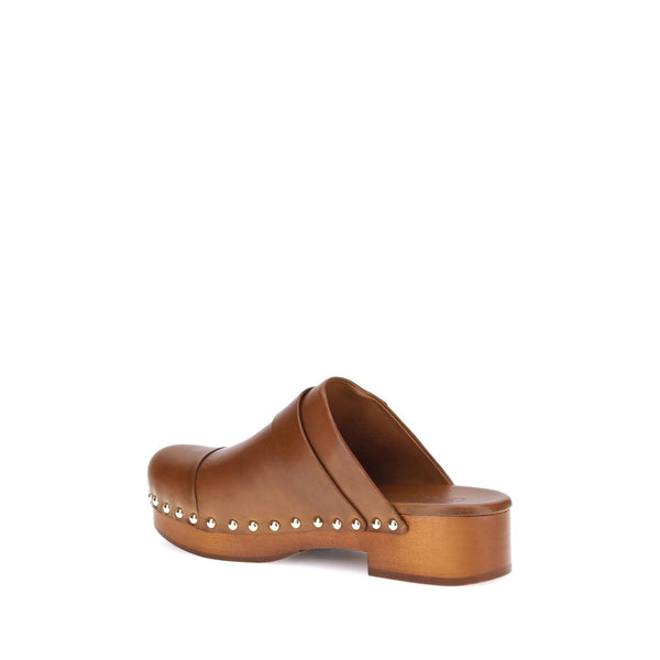 Braune Kalbshaut Bos Taurus Clogs