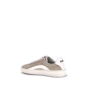 Beigefarbene Kalb-Leder Bos Taurus Sneakers mit niedrigem Schaft