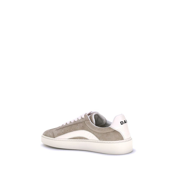 Beigefarbene Kalb-Leder Bos Taurus Sneakers mit niedrigem Schaft